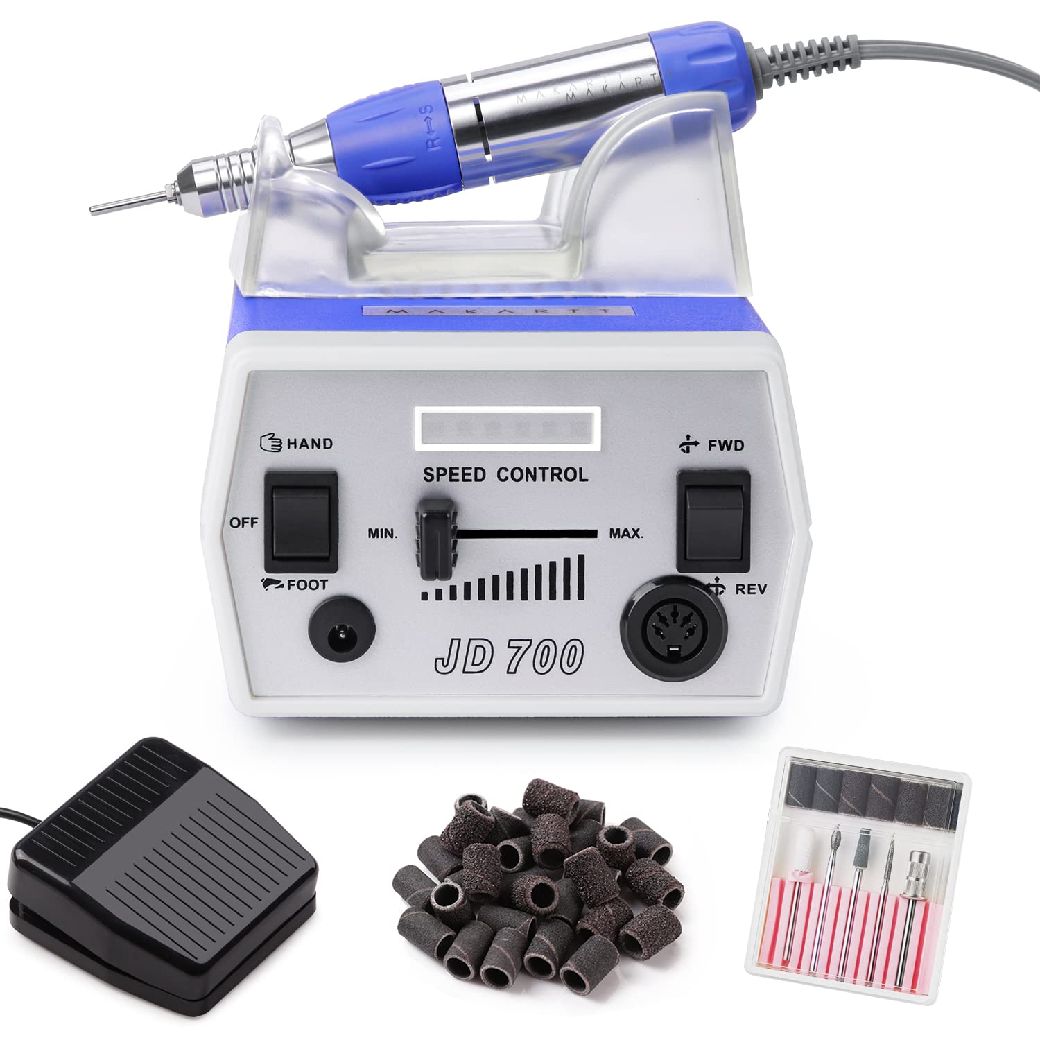 Nail Drill Electric Nail File JD700 Nail Drills for Acrylic Nails Professional 30000RPM Manicure Tools Nail Stuff Acrylic Nail Drill for Nail Dip Kit Acrylic Powder Poly Nail Gel B-01