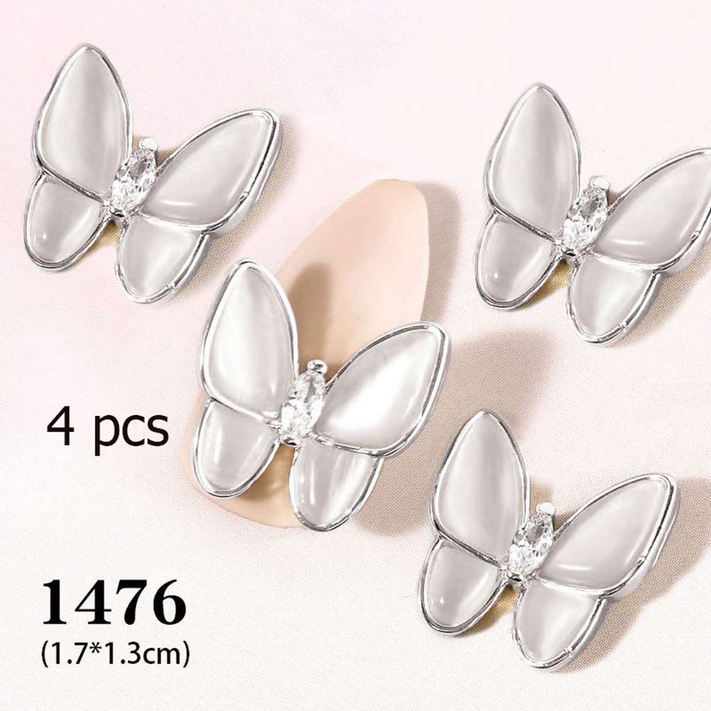 Detailed 3D Butterfly Nail Charms — 4-Piece Design Review