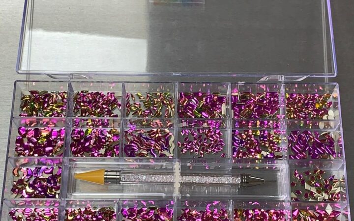 Amethyst Nail Rhinestone Set for Organized, Quick Designs