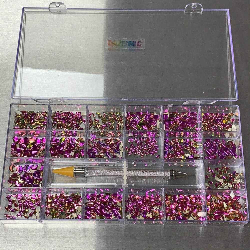 Amethyst Nail Rhinestone Set for Organized, Quick Designs