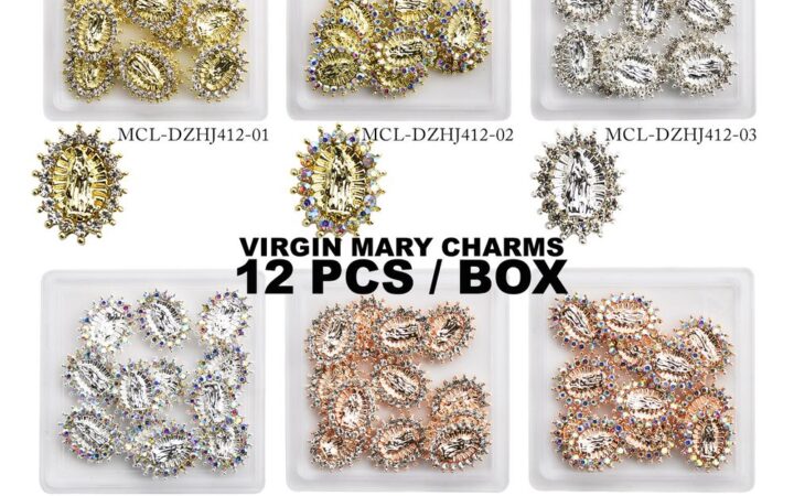 Virgin Mary Nail Charms — Small 12‑Piece Accent Set